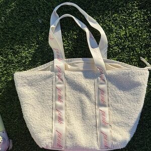 PINK Victoria's Secret Cream Sherpa Tote